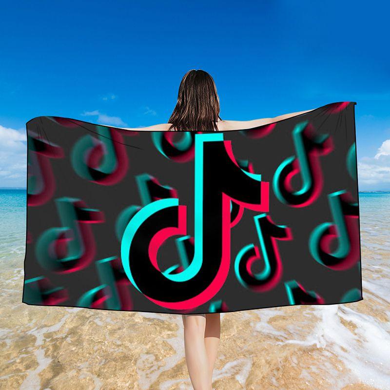Tiktok 3d Printed Towel Bathing Bathrobe Beach Swimming Swimwear Shower Towel