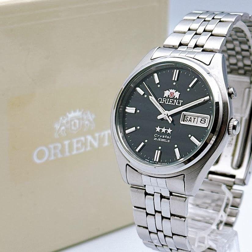 Orient Three Star automatic men s watch Day-Date box with frame in good working order