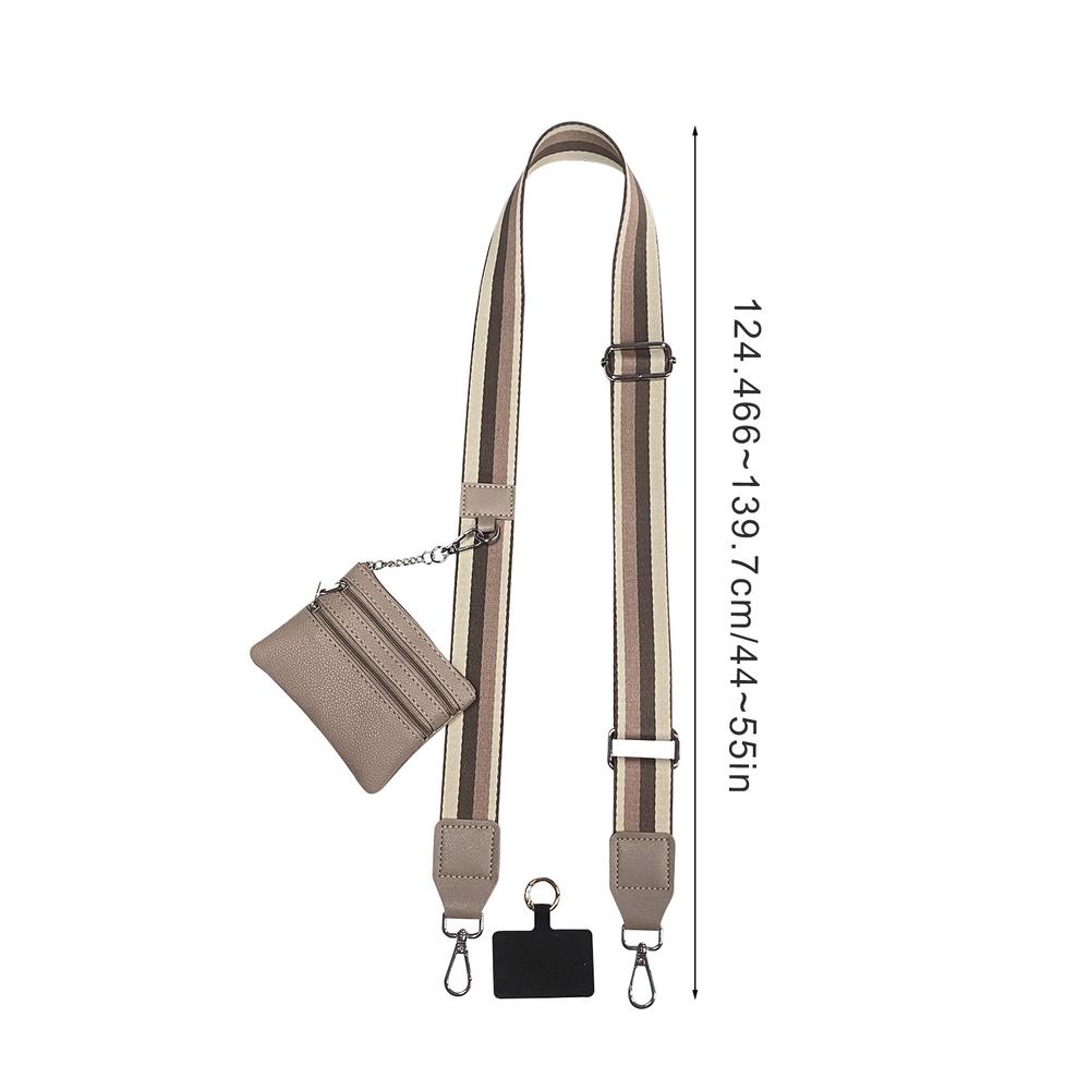 Phone Strap With Zippered Pouch For Women, Adjustable Cellphone Lanyard Crossbody With Wallet ,Clip And Go Strap for Phone
