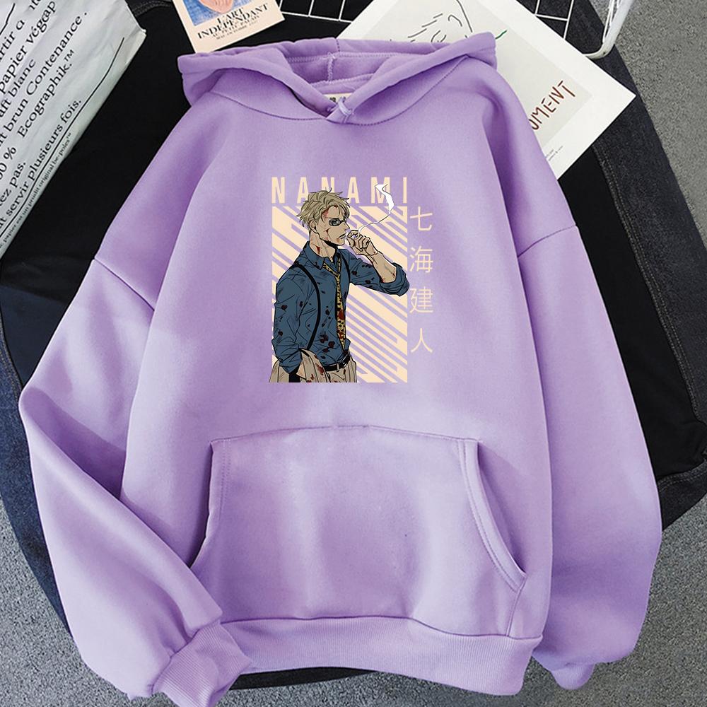 Japan Anime Jujutsu Kaisen Nanami Kento Graphic Hoodies Oversized Hooded Sweatshirt Long Sleeves Cotton Hoodie Men Women Clothes