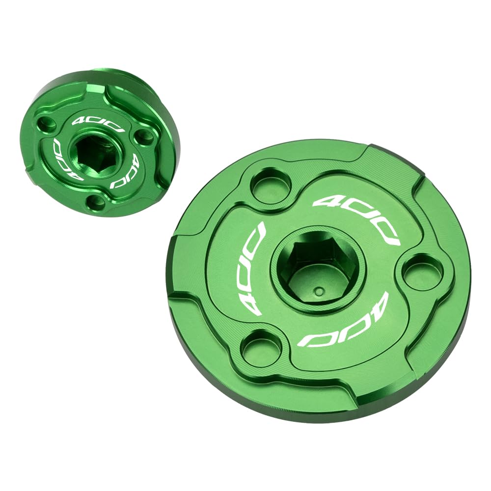 MotHeart Motorcycle Engine Bolt Covers for Ninja 400 2018-2024 CNC Machined T6 Aluminum 2pcs Ninja 400 Parts (Green)
