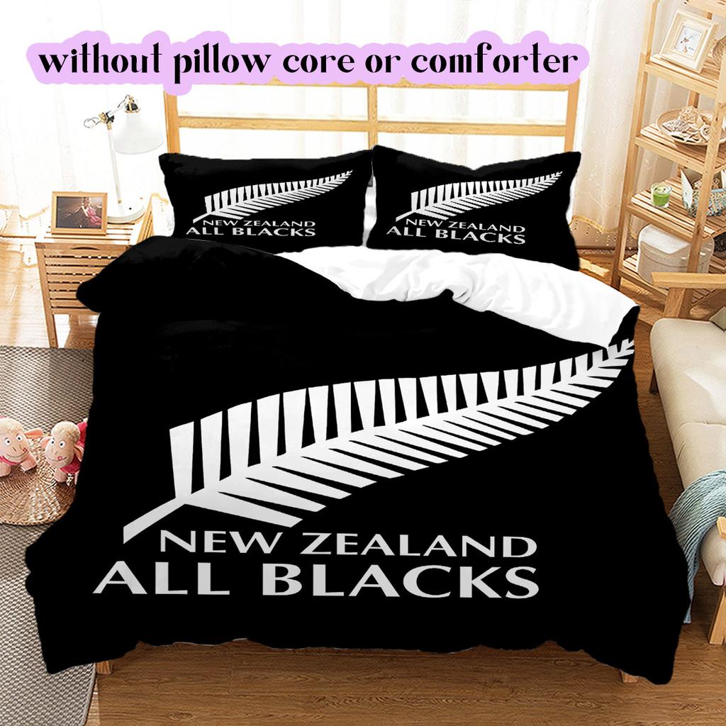 Biancheria da letto con motivo nazionale di rugby della Nuova Zelanda, Set piumone Copripiumone Federa Regalo di Compleanno per la Casa (1*copripiumino+2*federe,senza imbottitura)