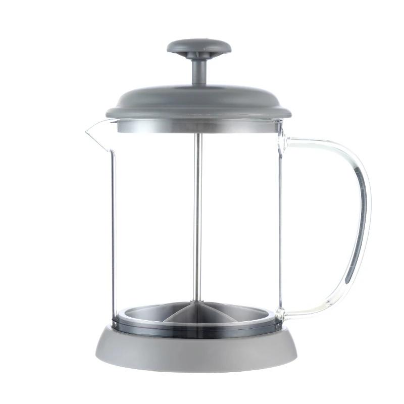 600ML Mini Skleněný French Press Hrnek Žáruvzdorný Ručně Přelévaný Francouzský Kávovar/Čajník Nerezové Filtrační Sítko Kávové Nádobí