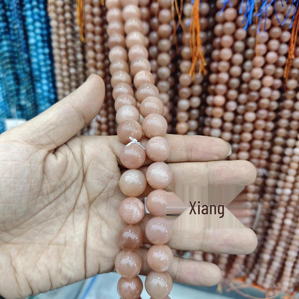 5A Sunstone, Orange Moonstone & Labradorite Round Beads - Semi-Finished Bracelet