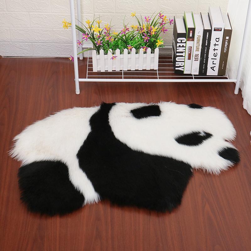 Faux Fur Rug Long-haired Panda Koala Animal-shaped Carpet Mats Living Room Bedroom Rug