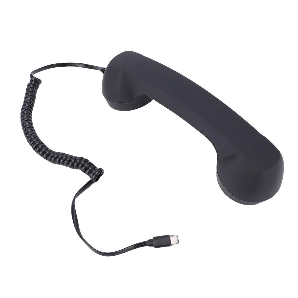 Retro-Telefonhörer mit Lautstärkeregelung, ergonomisch, Typ-C-Kabel, Telefonhörer-Empfänger für Mobiltelefon-Videoanrufe
