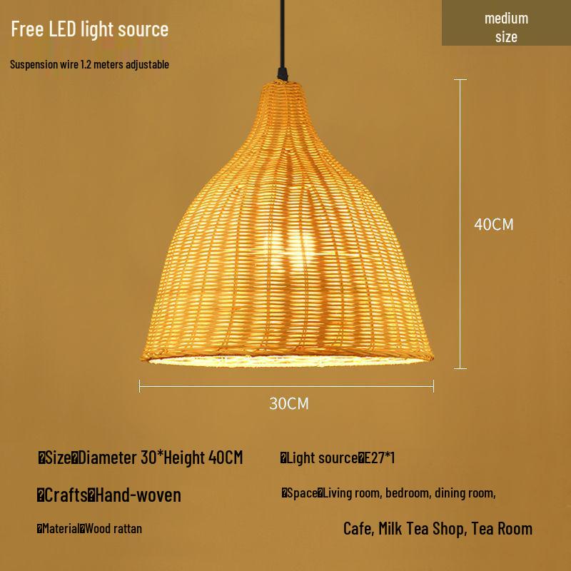 Wiktoriańska pleciona lampa wisząca z Azji Południowo-Wschodniej: Lampa pleciona z bambusa i słomy do restauracji, na wesela, do sklepów, hoteli i domów gościnnych.