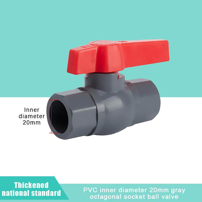 20~50mm Grauer PVC-Rohrgewindeverbinder Direkter Winkelstück T-Stück Bewässerungsverbinder Wasserversorgungsrohradapter Aquarium-Tank-Verbinder Kugelhahn