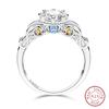 Rings For Women 925 Silver Heart Shaped Cross Crown Rings Sparkling Colorful Zircon Wedding Engagement Jewelry Gifts