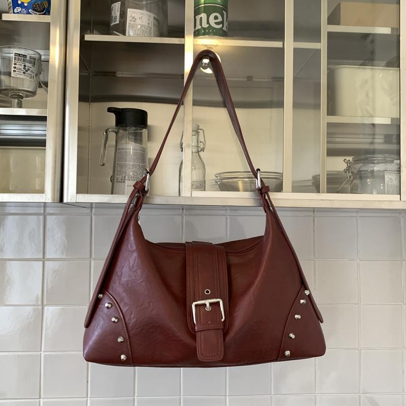 2025 hot selling Maillard style retro Women's Bag Underarm Handbag spicy girl Y2K wasteland style vintage leather Crossbody Tote