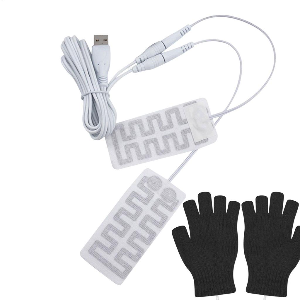 Portable Heating Pad Winter Electric Gloves Heating Pads USB Heated Gloves Mat Winter Outdoor Hand Feet Warmer for Winter Cold