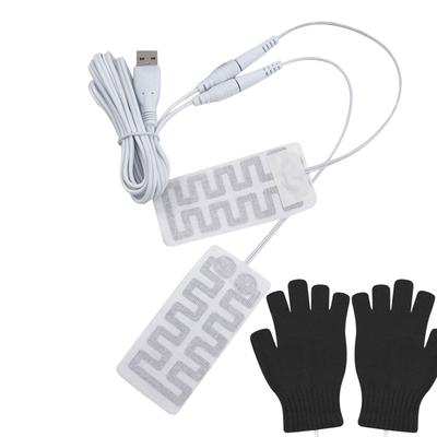 Almofada Térmica Portátil Luvas Elétricas de Inverno Almofadas de Aquecimento Luvas Aquecidas por USB Tapete Aquecedor de Mãos e Pés para Exterior de Inverno para o Frio de Inverno