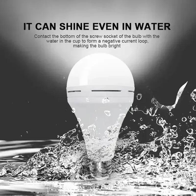 LED Rechargeable Light Flashlight 9w/15w Emergency Bulb Portable Hanging Camping Lamp for Tent Home USE Power Failure Porch