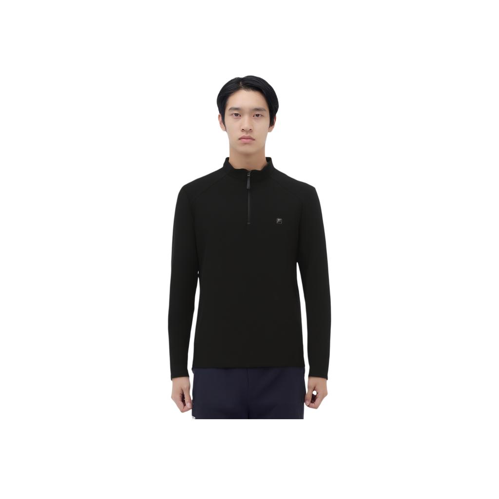 FILA White Fashion Simple Classic Basic Casual Versatile Long Sleeve T-Shirt Men Tops Black F11M543203FBK