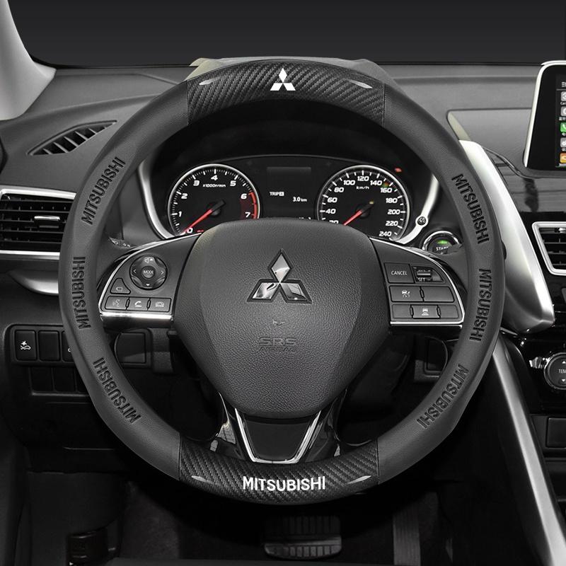 Auto Koolstofvezel Leer Stuurwielhoes Voor Mitsubishi RALLIART ASX Colt Eclipse Galant LANCER EX OUTLANDER Pajero Triton