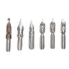 7pcs Antique Copperplate Finish Calligraphy Dip Pen Flat Nibs Oblique Pen Holder  For Artists
