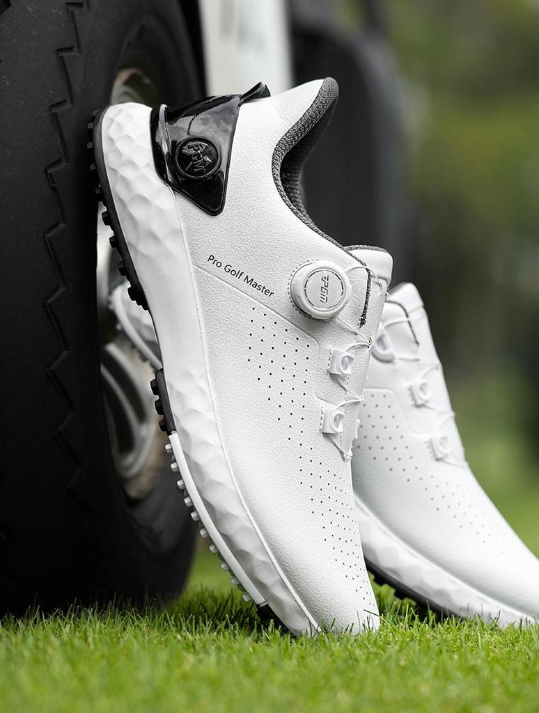 PGM Men's Golf Sneakers - Comfortable Shock Absorption with Knob Laces, Breathable, Anti-Slip, Height Increasing.