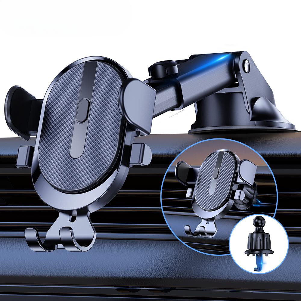 Mobile Phone Holder Air Outlet Gravity Sensor Car Holder Gravity Frosted Simplicity Solid Metallic Material