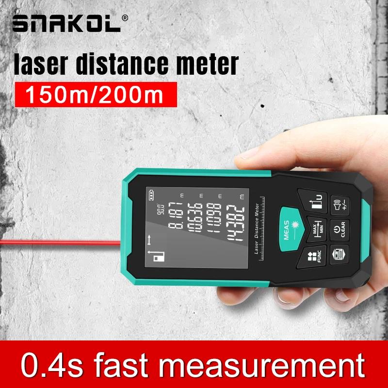 Snakol Laser Distance Meter 150M/200M Profesional Laser Tape Measure Rangefinder Trena Roulette Ruler Range Finder USB Charging