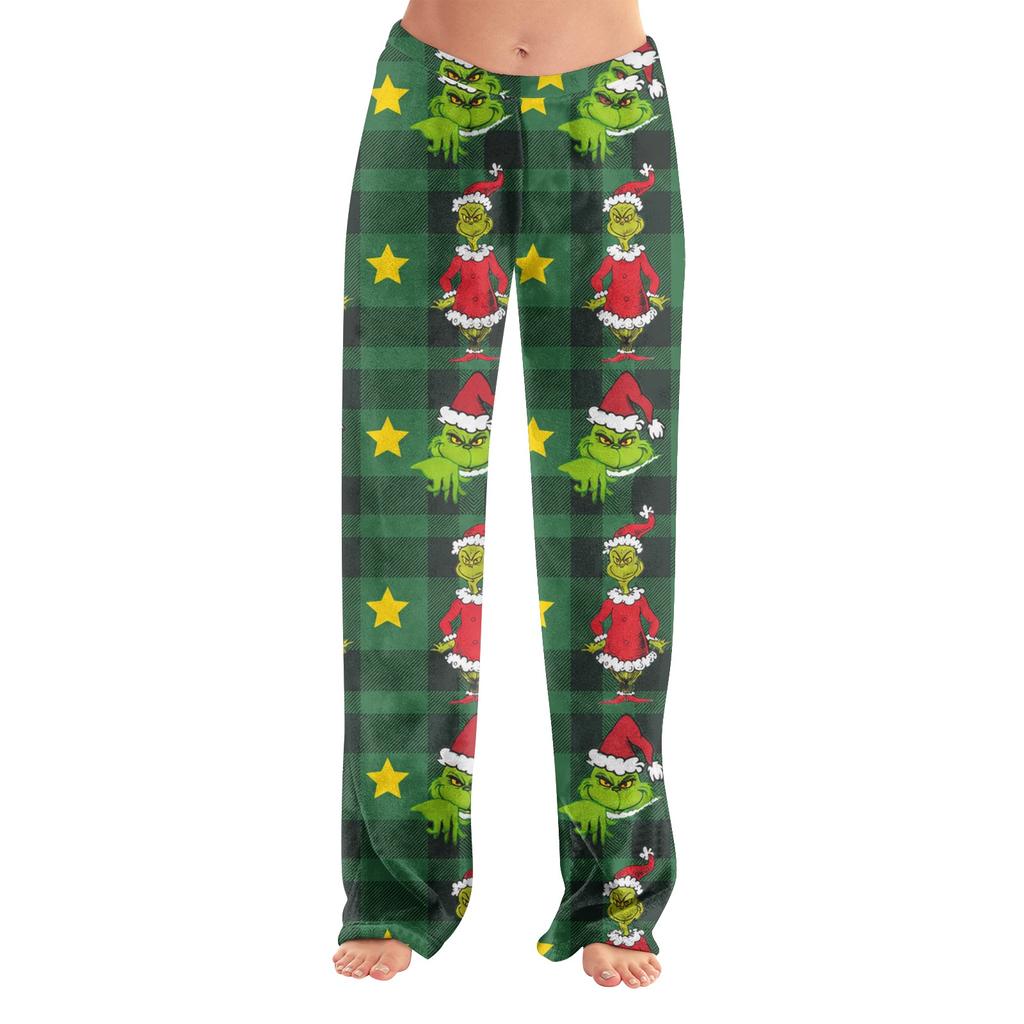Women's Christmas Print Pants, Casual Pajama Bottoms for Holiday Wear