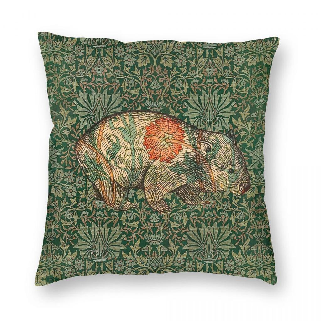 Rossetti Wombat In Flower Garden Pillowcase Polyester Linen Velvet Creative Zip Decorative Pillow Case Sofa Cushion Case