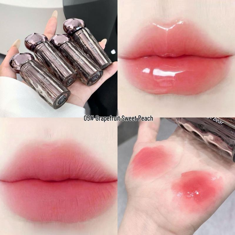 Gegebear Soft Mist Watery Lip Glaze: Moisturizing, Light Nude, Color-Enhancing, Whitening, Plumping, Pure Desire Cross-Border Beauty Lip Gloss.