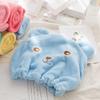 Yousheng Elastic Hair Drying Cap Absorbent Hair Towel Wrap Cute Bear Embroidered Hair Wrap Cap Plush Turban for Women Girls Bath