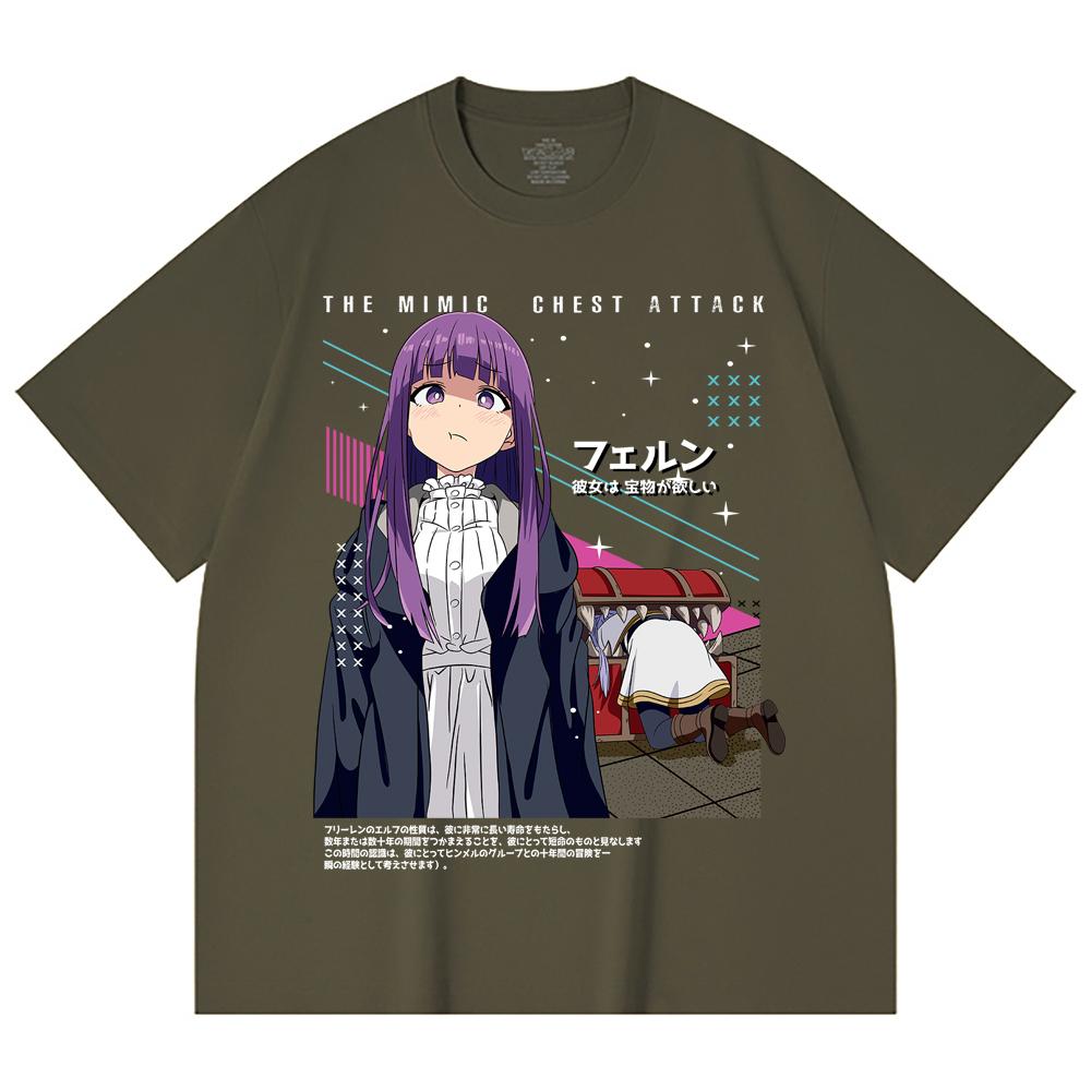 230 g/m² 100% Baumwolle Frieren V2 Nachahmung Brustangriff Druck Unisex Schweres Baumwoll-T-Shirt