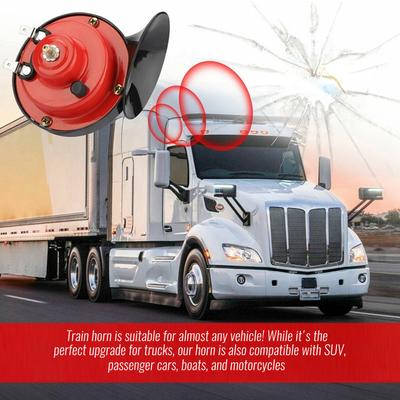 300DB Loud Train Horn Electric Snail Horns with Brackets Screws 12V High Low Tone Horns Waterproof for Car Motorcycle Truck