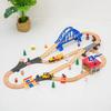Assembled Wooden Train Track Set City Blue Bridge Scene Tracks Compatible with Brand Wooden Tracks Railway Toys for Kids Gift