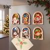 Creative Christmas Tree Decorations Arch Wooden Fridge Magnet Set, Holiday Window Frame 3D Printed Festive Magnets Magnetic Decor for Refrigerator
