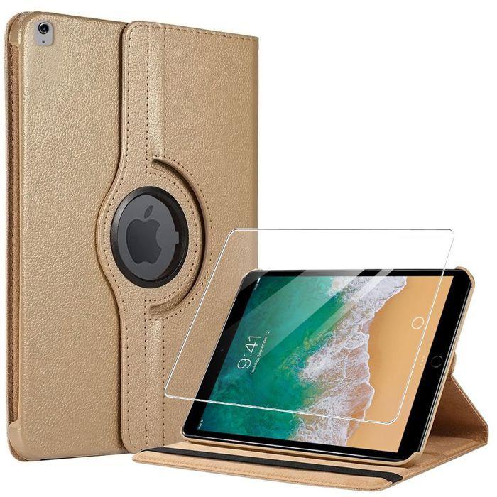 Coque + Verre Trempé - BOOLING - pour iPad Air 3 / pour iPad Pro 10,5" - Rotatif 360° - Doré - Protection optimale