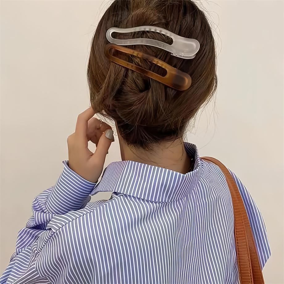 New Acrylic Matte Duckbill Hair Claws Barrettes Bow Solid Color Hair Clips Hair Accessories For Women Hairpin Ponytail Headwear