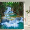 Natural Scenery Waterproof Fabric Shower Curtain Bathroom Curtains With Hooks 180X180Cm Landscape Bath Screen Home Decoration