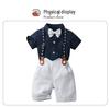 Summer Three-Piece Short-Sleeve Overalls Set for Boys