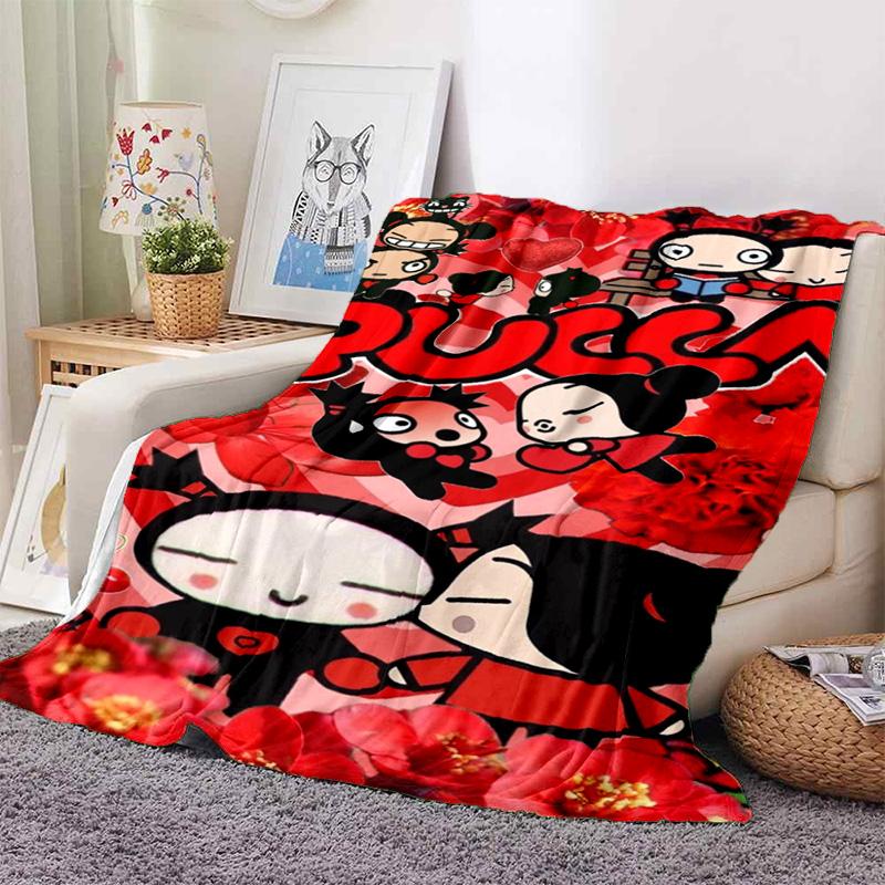 Chinese Doll P-Pucca Garu Blanket 3D Printed Cute Anime Cartoon Character Blanket Sofa Cover Blanket Air Conditioner Bed Sheet