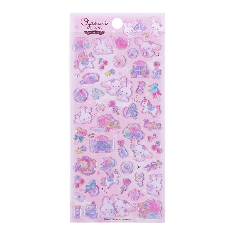 Viral Japanese Style Cute Animal Cartoon Stickers 1pcs Crystal Waterproof Decals for Children Reward Handmade Decoration