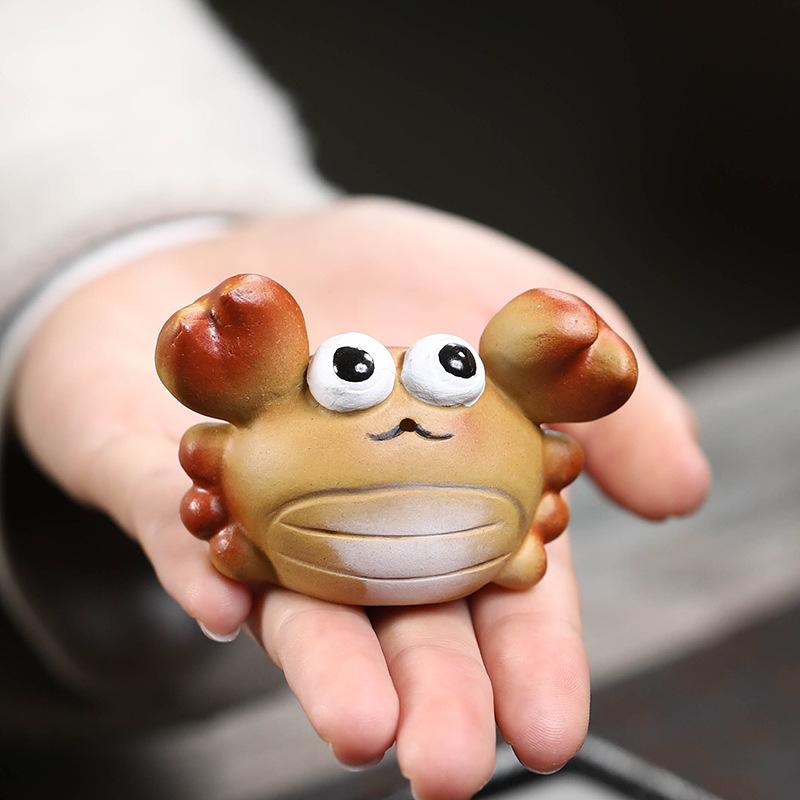 1 szt. Yixing Fioletowa Glina Zwierzątko Herbaciane Krab Ozdoba Kreatywny Zestaw Herbaciany Zabawa Herbaciana Przyciąga Bogactwo i Odżywia