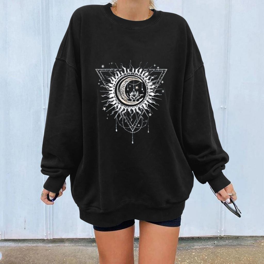 Women's Tops Winter Sun Printing Sweatshirt Pullover Tops