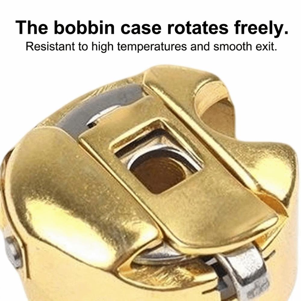Metal Sewing Machine Bobbin Case Titanium Plated Gold Bobbin Holder Smooth Rotation Anti Jam Sewing Machine Accessories