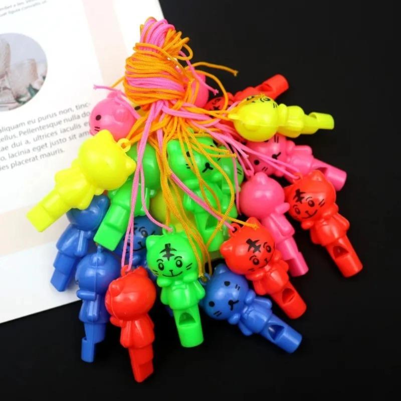 10PCS Random Style Cute Animal Cat Plastic Whistle Referee Sport Cheerleading Toys And Kids Children Birthday Party Favors Gifts