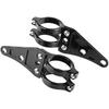 Aramox Universal Motorcycle Headlight Mount Bracket, 38-41mm Fork Clamps, Black Metal, 2-Piece Adjustable Lamp Holder
