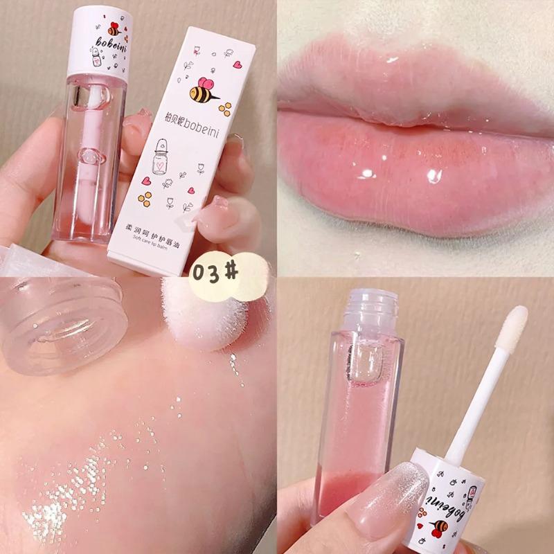 Bee Lip Oil Water-shine Glass Transparent Lip Honey Dry Repair Lip Care Toot Lip Moisturizing Lip Oil