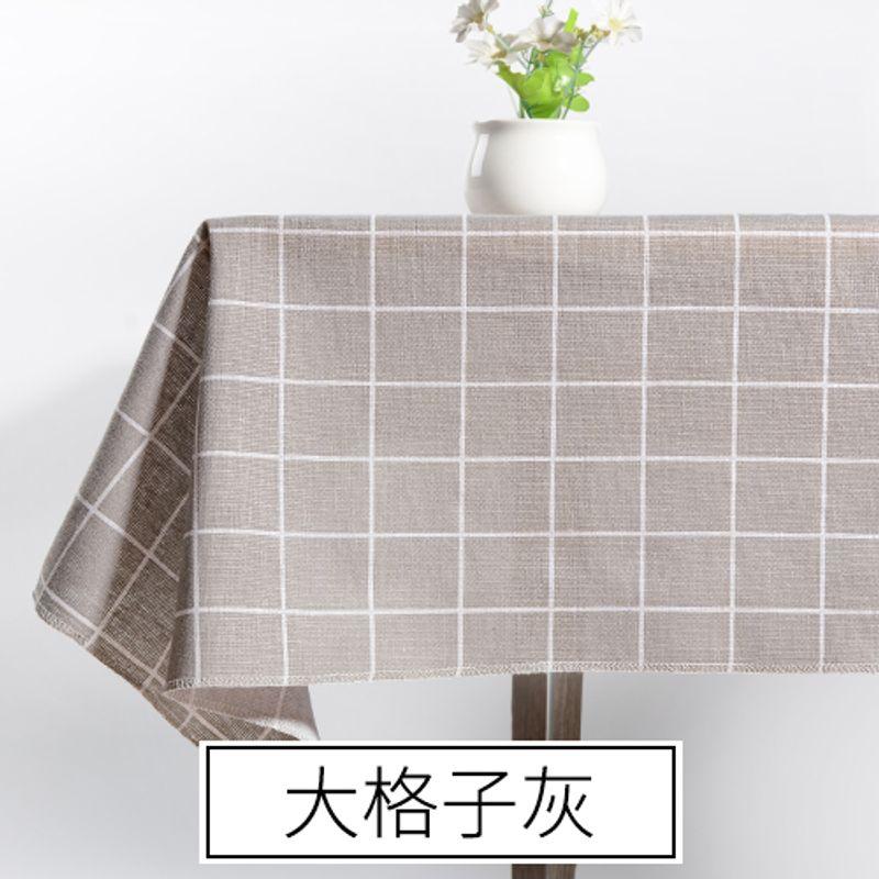 

Coffee Table Tablecloth Cotton Linen Fabric Student Desk Ins Style Scandinavian Modern Simple and Fresh Japanese Dining Table Cover Cloth Large Gingham Gray (lock edge) 80*120cm