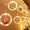USB Elk Snowman Curtain String Lights Christmas Fairy Garland LED Lights for New Year Wedding Party Home Bedroom Decoration