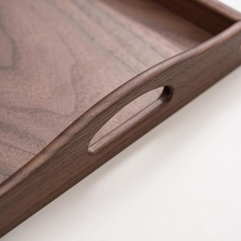 Handmade Natural Walnut Wood Tray Multi Purpose Serving Organizer Decorative Gift for Home Kitchen Cafe Office Storage