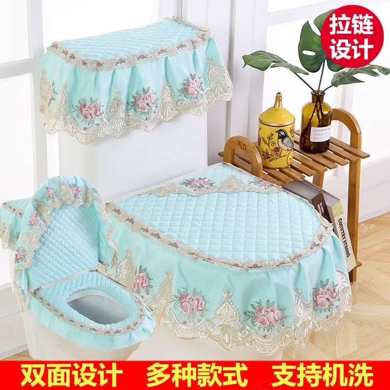 3 buc/set capac pentru scaun de toaletă capac pentru rezervor de apă pentru toaletă huse de praf pernă detașabilă pentru toaletă pânză