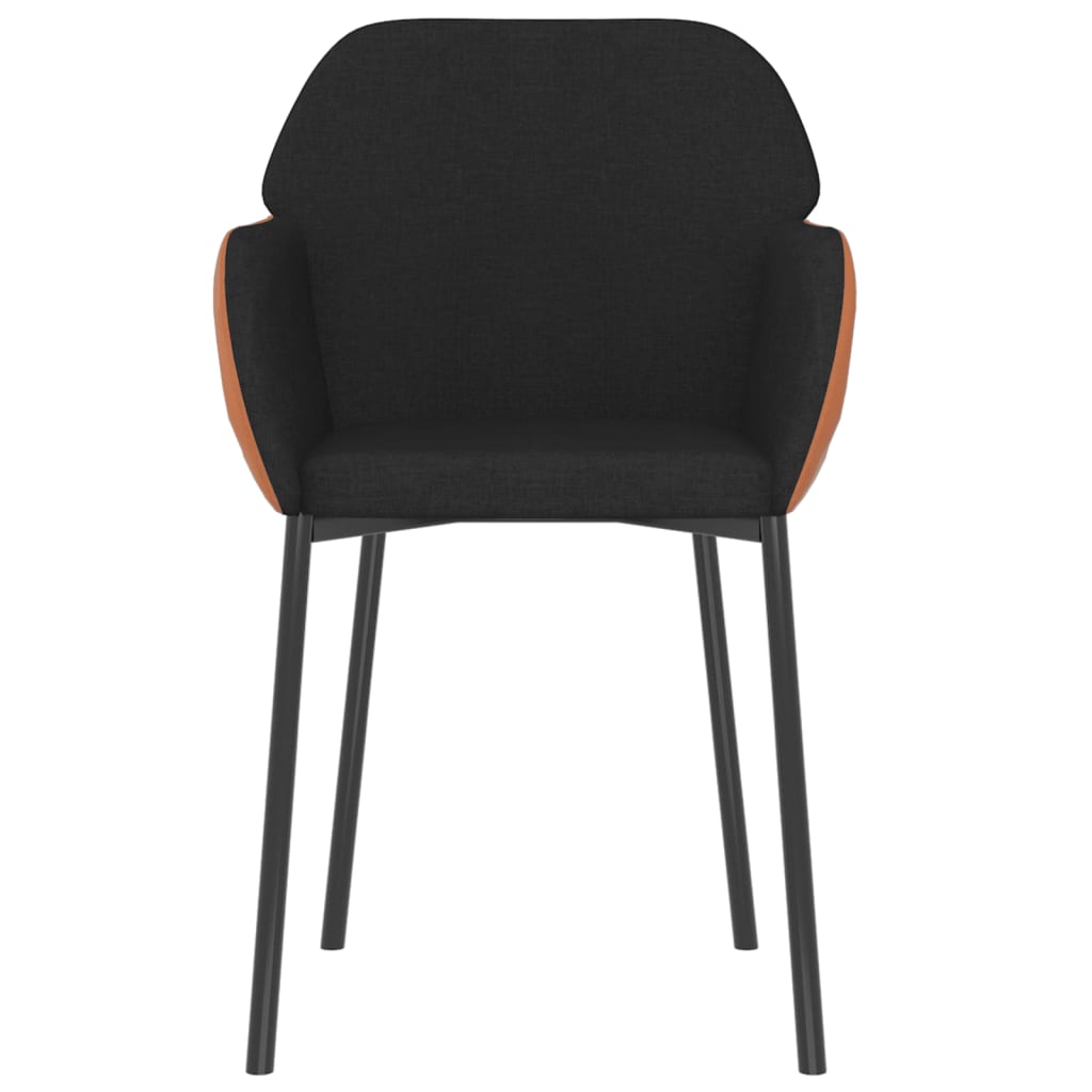 Dining Chairs 2 Pcs Black Fabric and Faux Leather