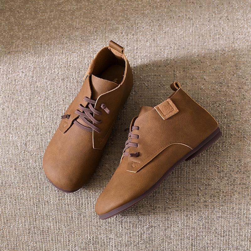 

Careaymade-Женская обувь из натуральной кожи с мягкой подошвой и широким носком, повседневная удобная обувь на плоской подошве из коровьей кожи высшего слоя 35 хаки