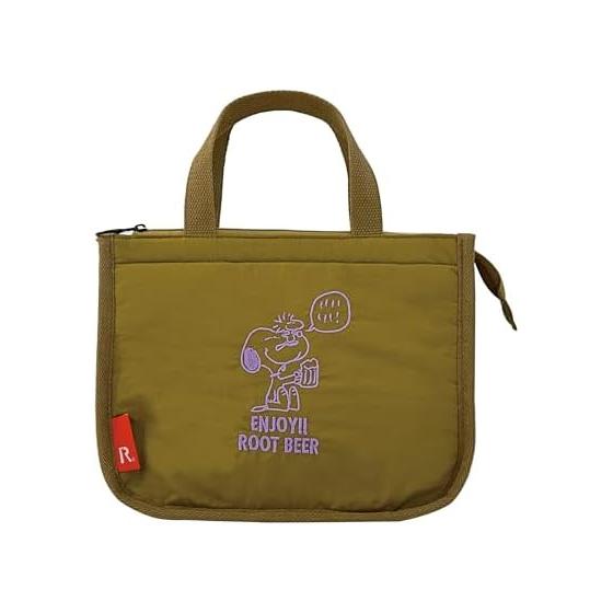 [Routeto] 8605 SNOOPY Snoopy Simple Insulated Lunch Tote Bag IP Thermo K Deli Peanuts-9B (04 BEER Khaki)